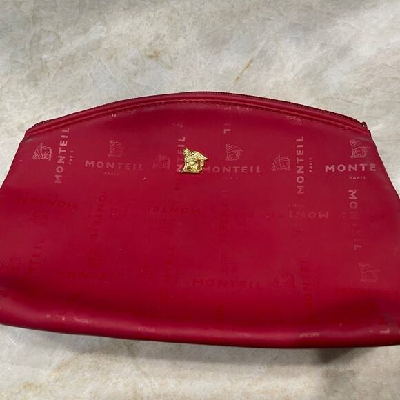 Monteil Paris cosmetic zippered pouch red - Picture 2 of 12
